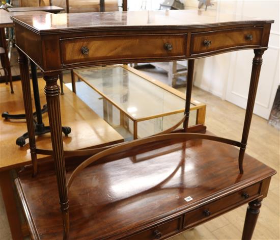 A serpentine mahogany side table, W.93cm